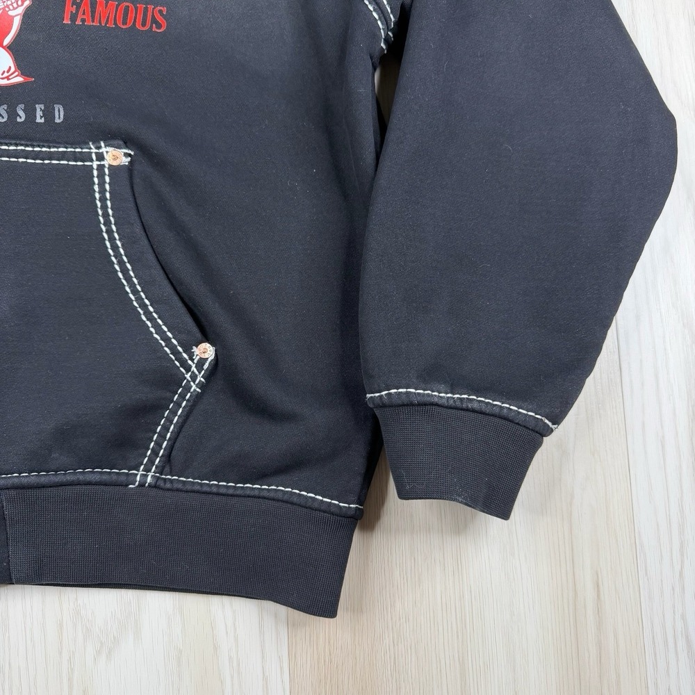 Supreme x True Religion Full Zip Hooded Fleece Graphic Print Hoodie Black Large - Picture 2 of 16